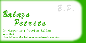 balazs petrits business card