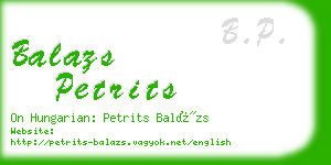 balazs petrits business card